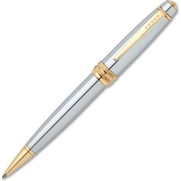 A.T. Cross Cross® Executive Styled Ballpoint Pen, Chrome Ink, Chrome Barrel, 1 Each AT0452S6